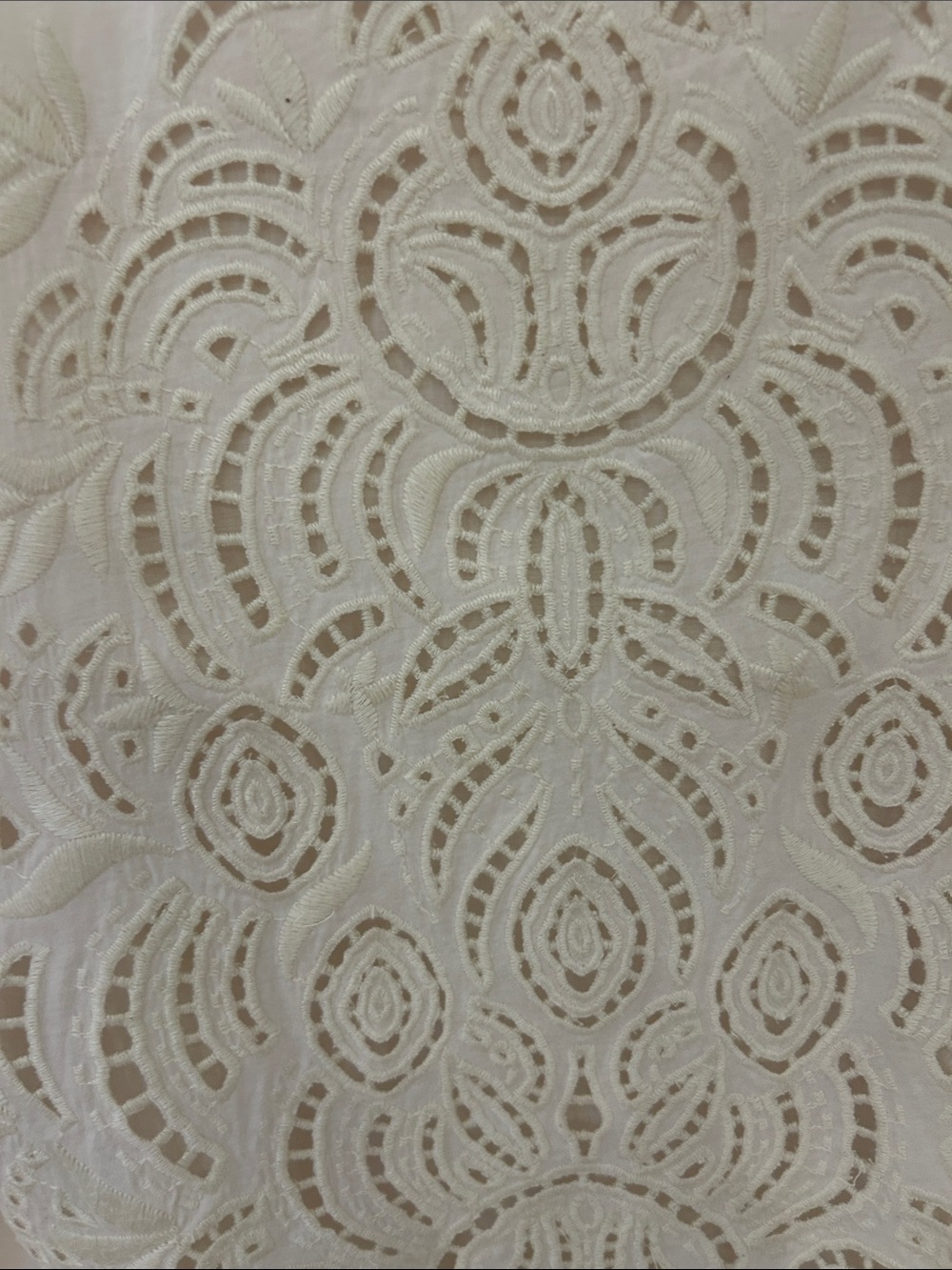 J Crew cotton top with cut work in front. - Picture 2 of 4